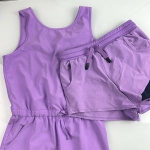 Target Athletic Dress Shorts Lavender Light Purple Solid Lined Pull On Set Lot